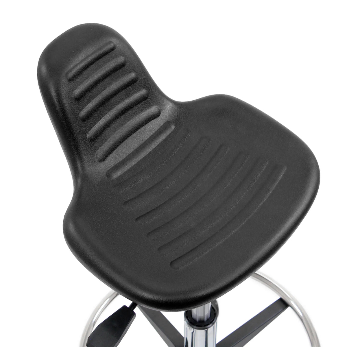 Asiento negro con estructura acanalada del taburete giratorio TOP WORK 03 I de hjh OFFICE