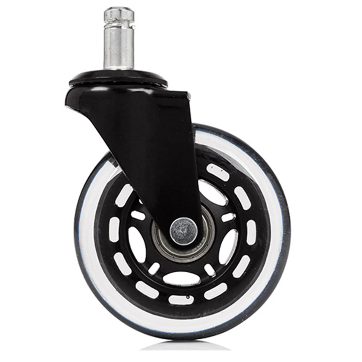 Ruedas para sillas 5x ROLO SKATE ST 11mm/75mm negras transparentes para suelos duros con pin de metal de hjh OFFICE