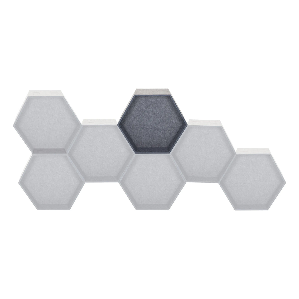 Separadores hexagonales grises FLEXMIUT STORE B en forma de panal como sistema modular de hjh OFFICE