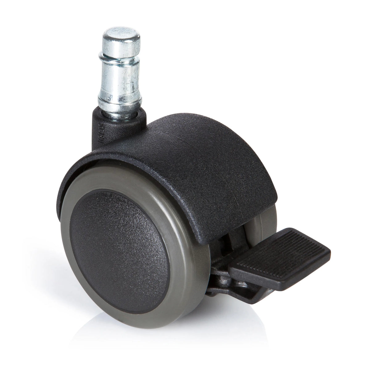 Ruedas para sillas 5x ROLO STOP 11mm/50mm negras para suelos duros con freno de bloqueo de hjh OFFICE – vista de 360° (vista frontal 0°)