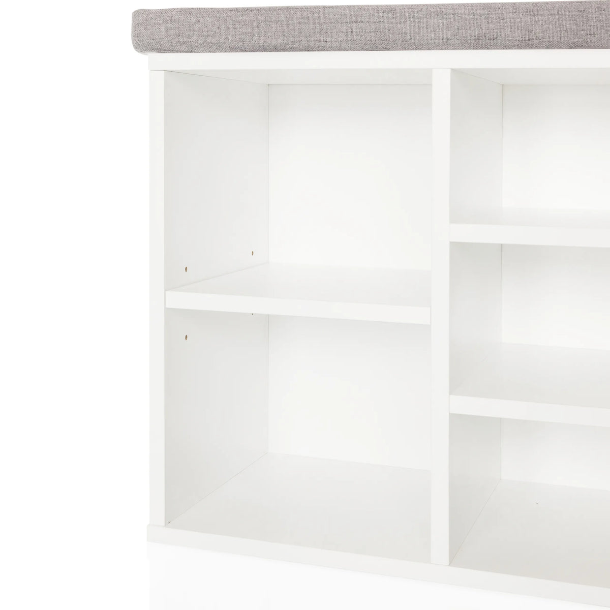 Estantes abiertos blancos del Armario zapatero ESTHA 10 con almohadillas grises de hjh LIVING