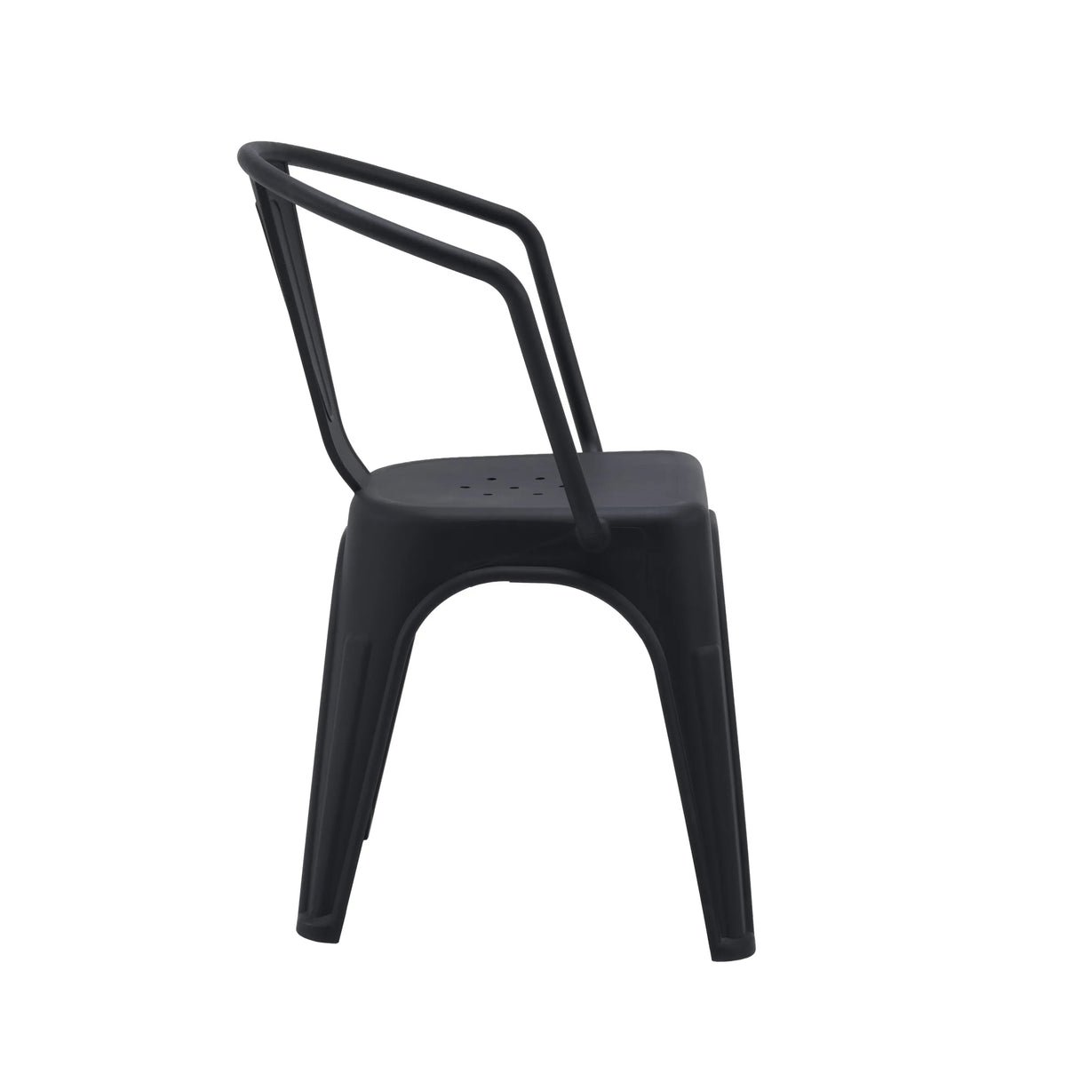 Silla de comedor negra Vantaggio Poly con respaldo integrado de plástico de hjh OFFICE