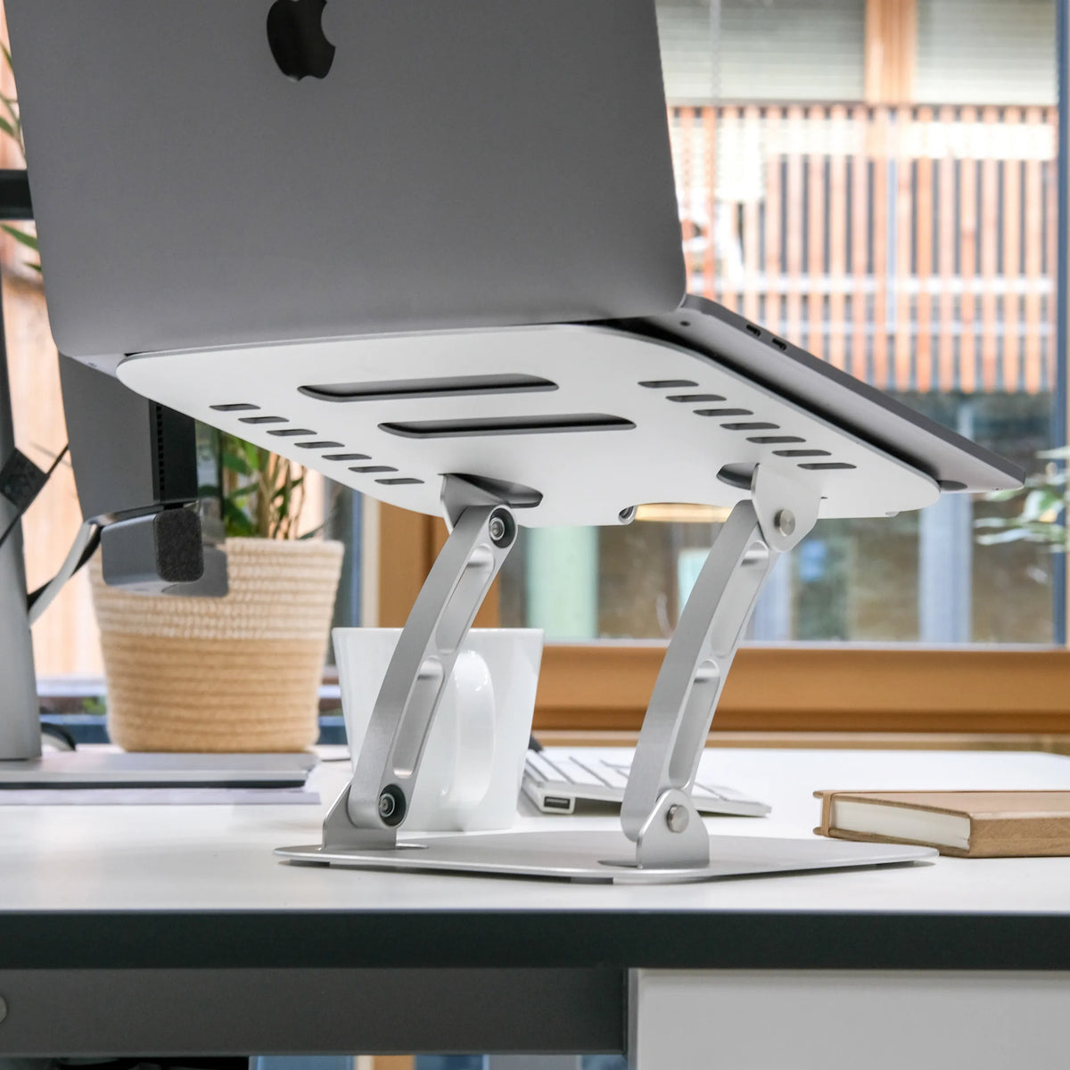 Mecanismo de ajuste plateado del Soporte para portátil LAPTOP STAND de hjh OFFICE