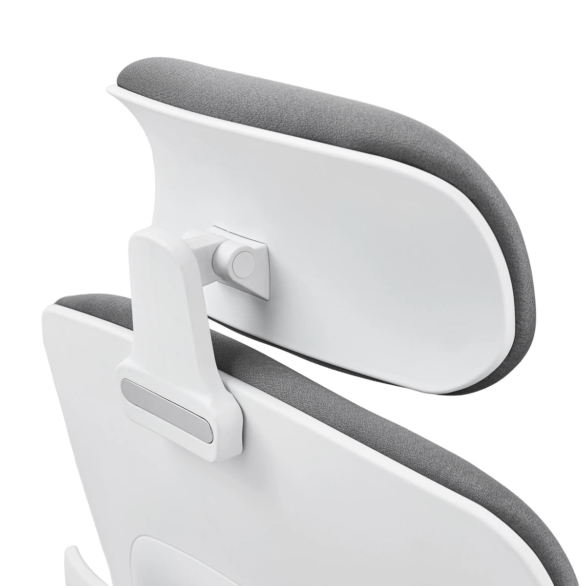 Reposacabezas ajustable con funda de tela gris y marco blanco de la Silla de oficina profesional Ergomy WF 2 de hjh OFFICE
