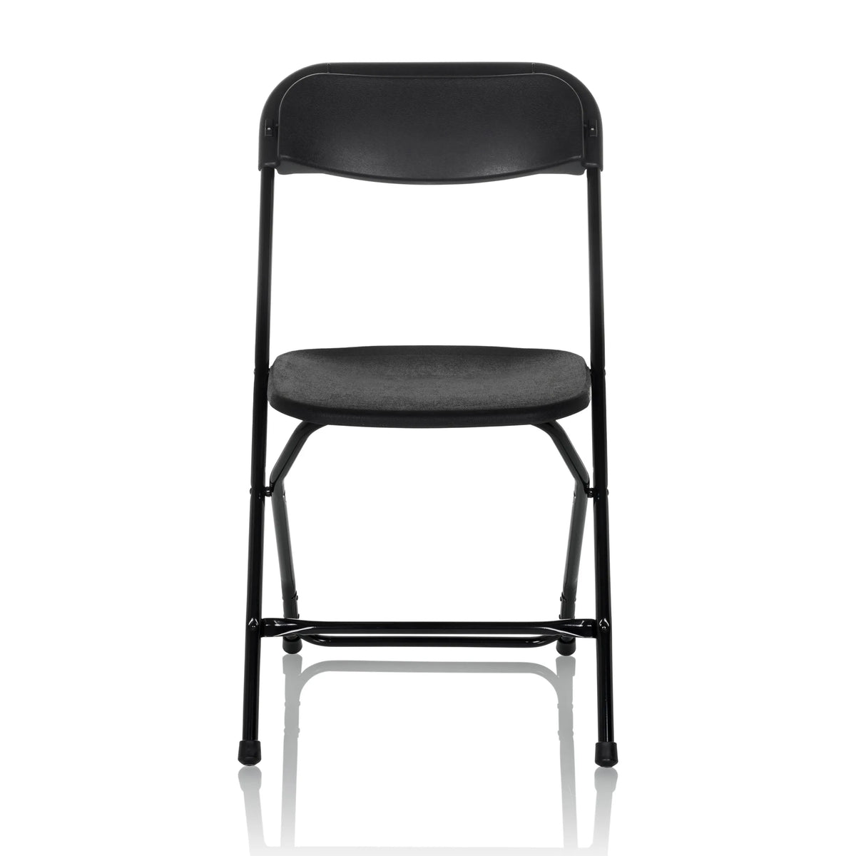 Silla de exterior negra TUDELA XXL B con respaldo sencillo y estructura metálica de hjh OFFICE – vista de 360° (vista frontal 0°)