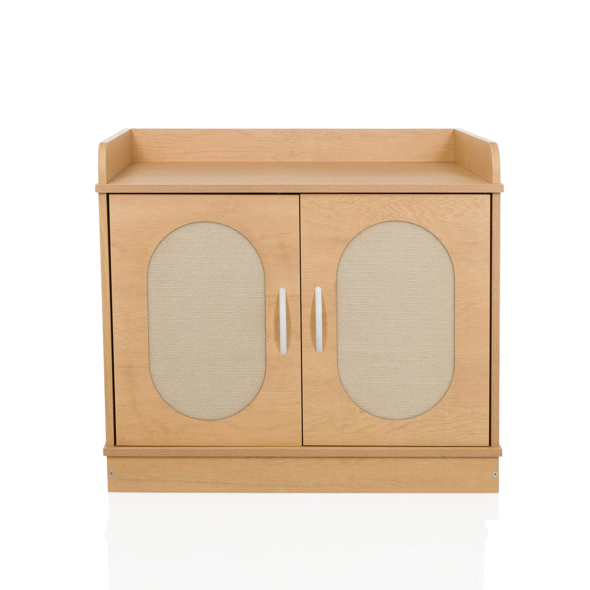 Casa para gatos KITTYHOME 2 color haya con dos puertas, aberturas ovaladas y un estante de hjh LIVING – vista de 360° (vista frontal 0°)