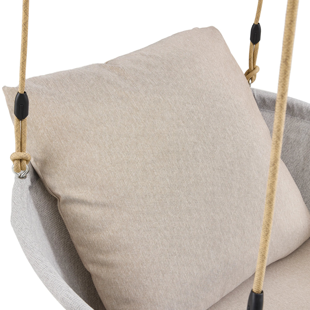 Cojín beige de la silla colgante Skylo con suspensión de cuerda de hjh LIVING