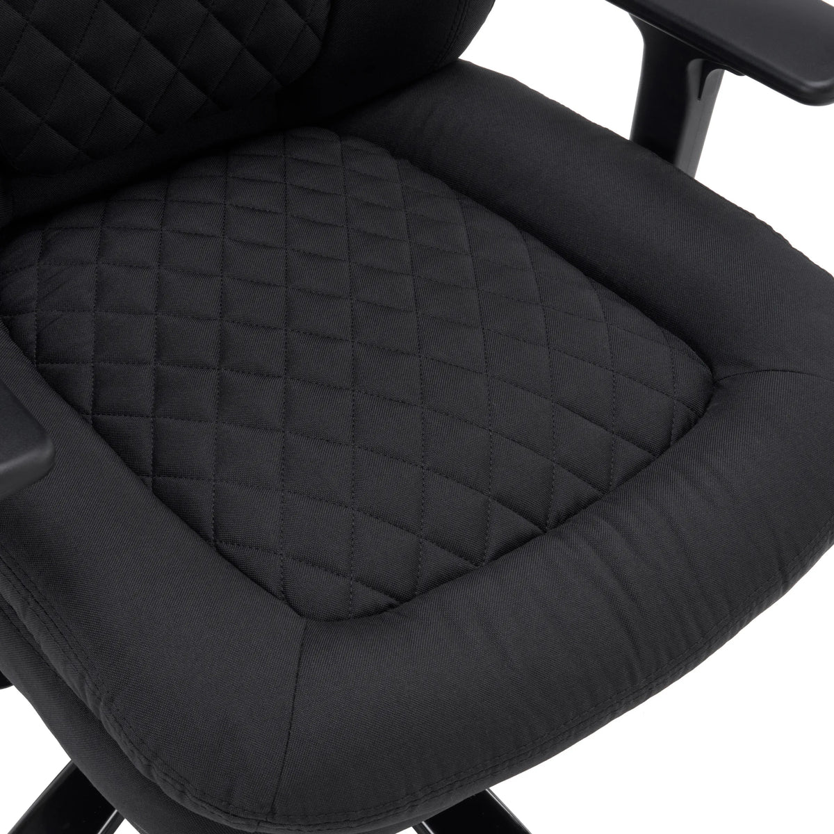 Estructura acolchada del tapizado de tela negra del asiento de la silla giratoria XXL Pullmann Gen2 de hjh OFFICE
