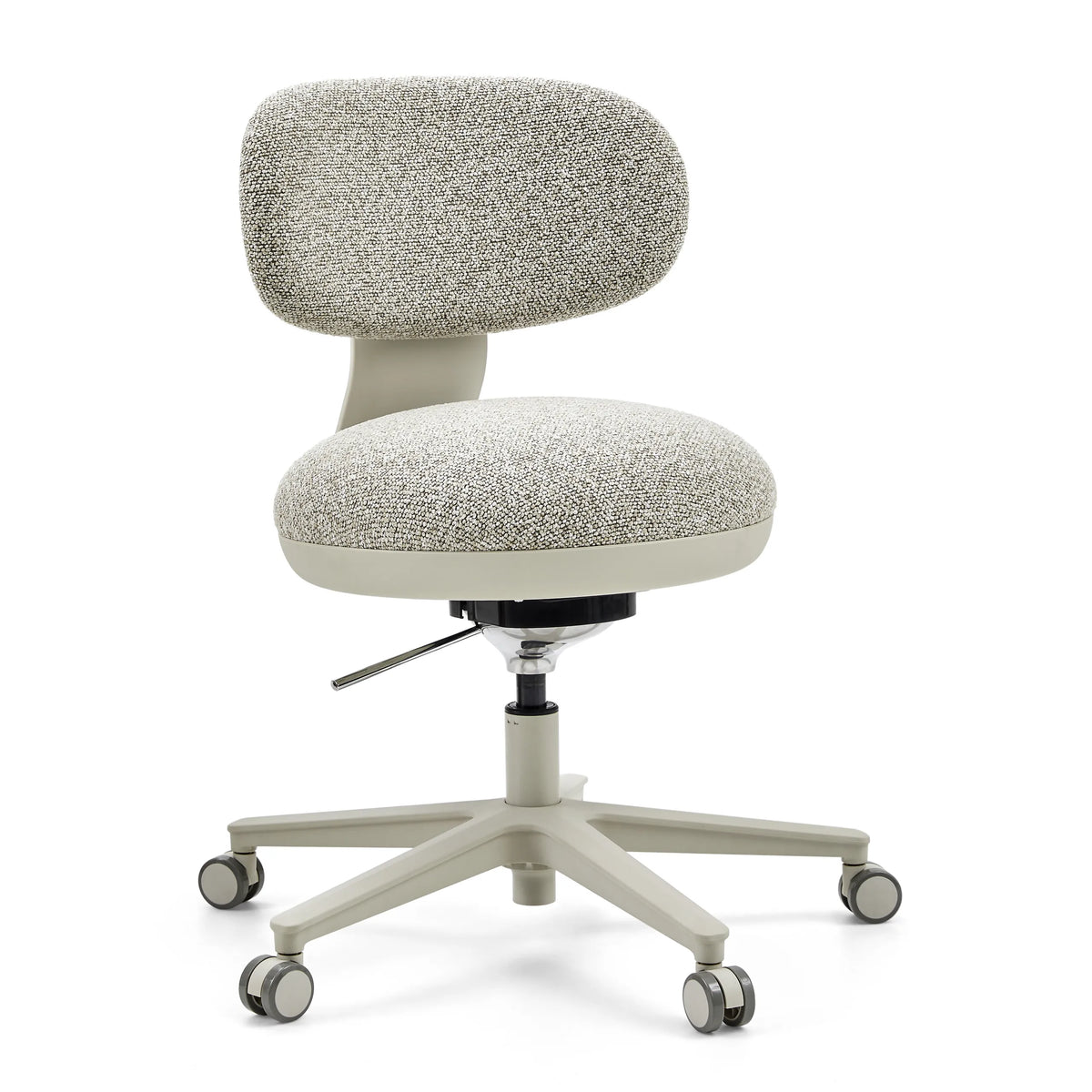 Silla Home Office SITMOTION W gris con funda de tela estructurada y base de cinco ruedas de hjh OFFICE – vista de 360° (vista frontal en diagonal 30°)