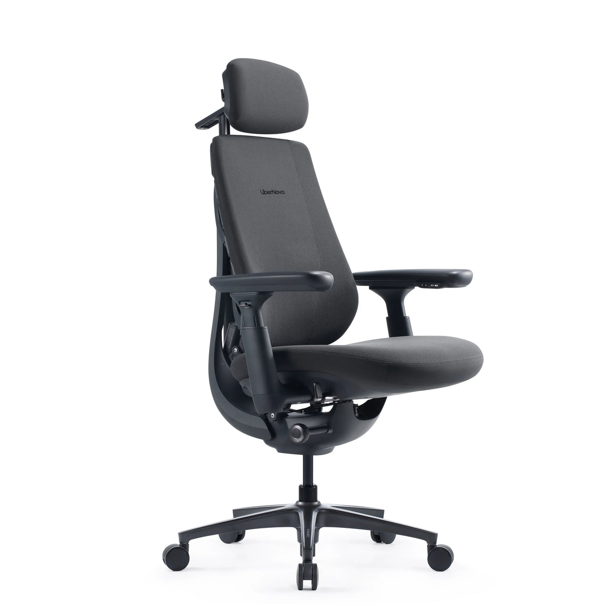 Silla de oficina LiberNovo Maxis Airflow en grafito con reposacabezas y reposabrazos ajustables de Libernovo