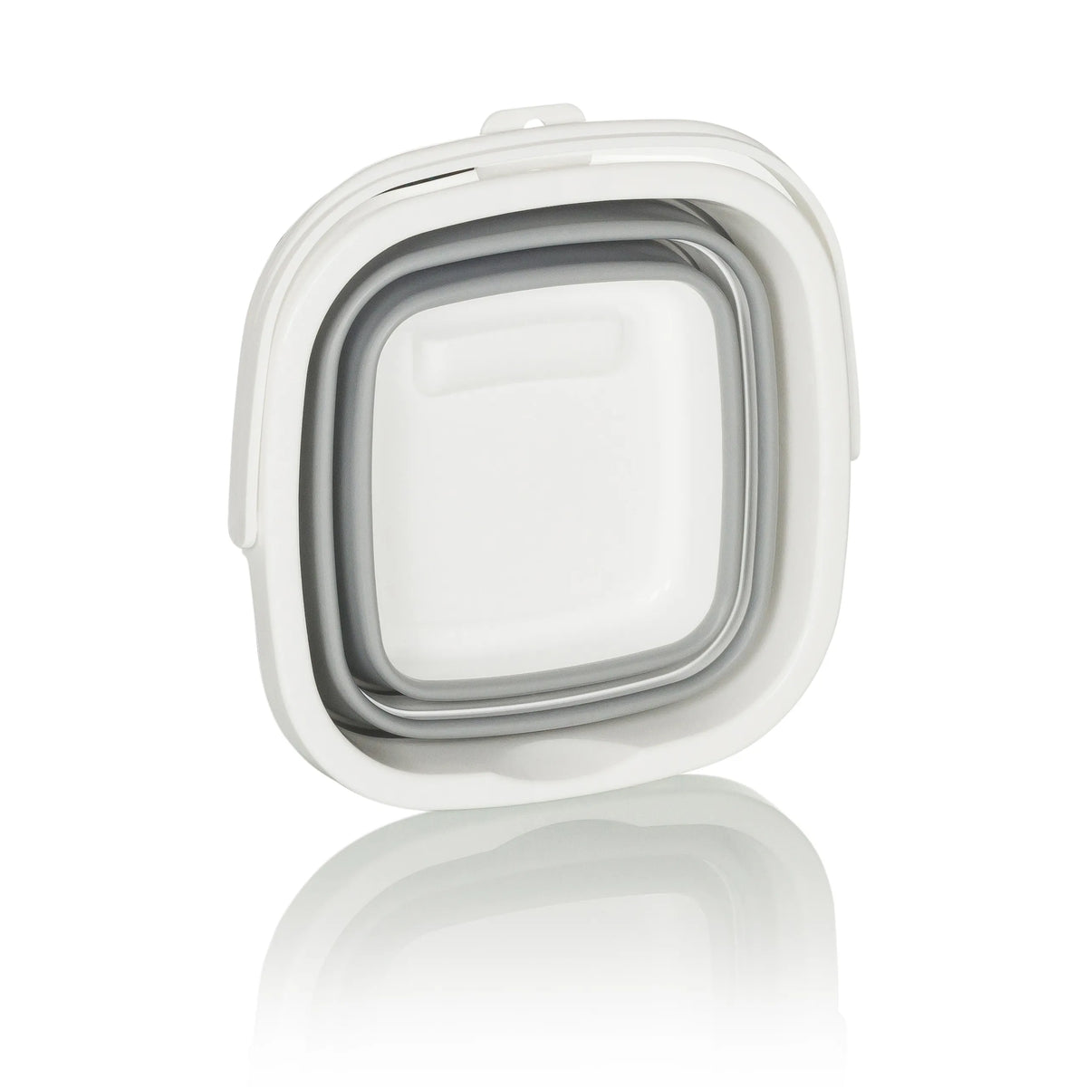 Contenedor plegable CLEAN SILE plegado en gris y blanco de hjh OFFICE