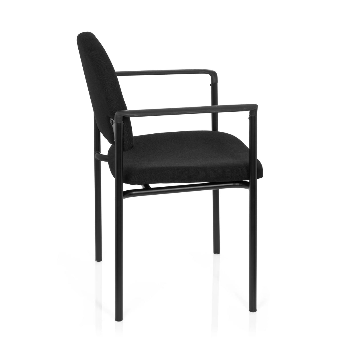 Silla de cuatro patas XT 700 negra con reposabrazos y asiento acolchado de hjh OFFICE – vista de 360° (vista lateral 100°)