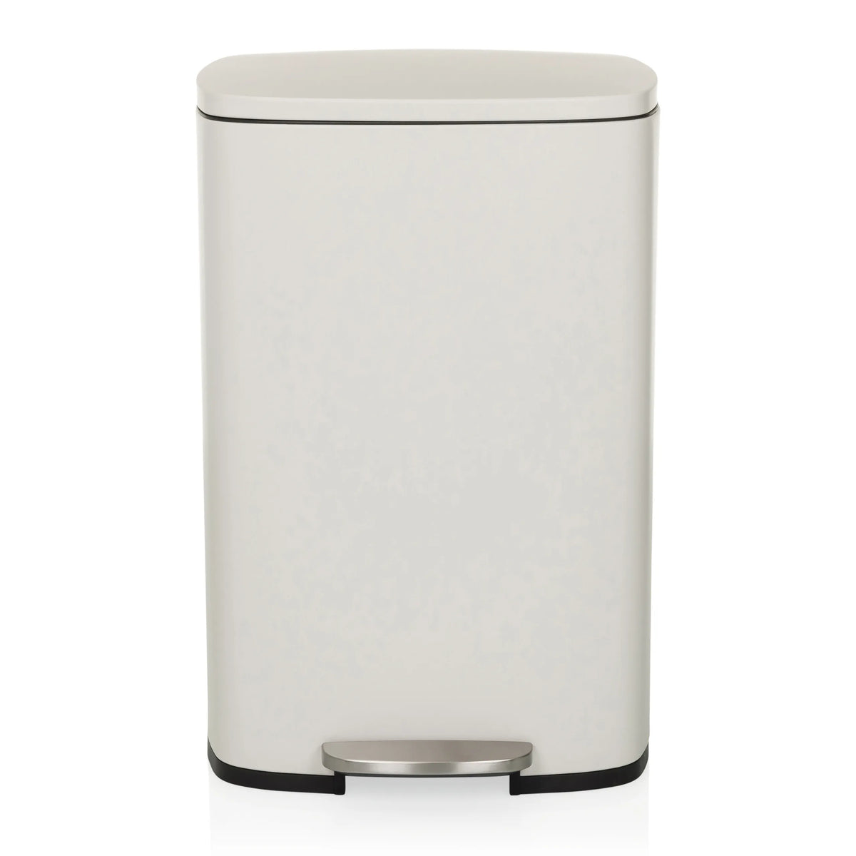 Papelera CLEAN XV beige con tapa y pedal de hjh OFFICE – vista de 360° (vista frontal 0°)