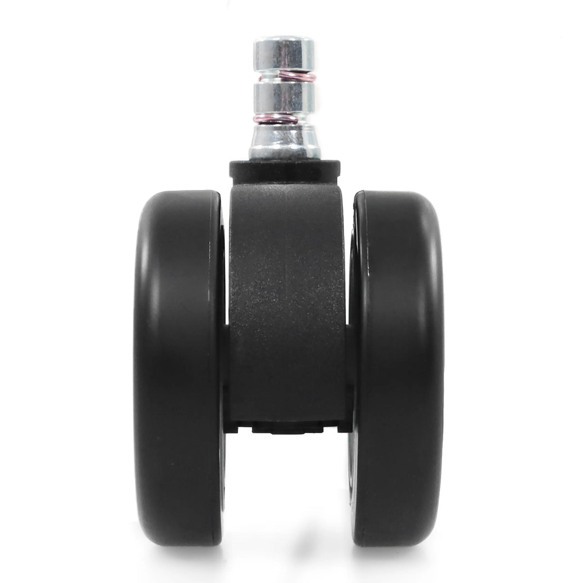 Ruedas para sillas 5x ROLO COLOR 60 11mm/60mm negras para suelos duros con pin de fijación metálico de hjh OFFICE – vista de 360° (vista frontal 0°)