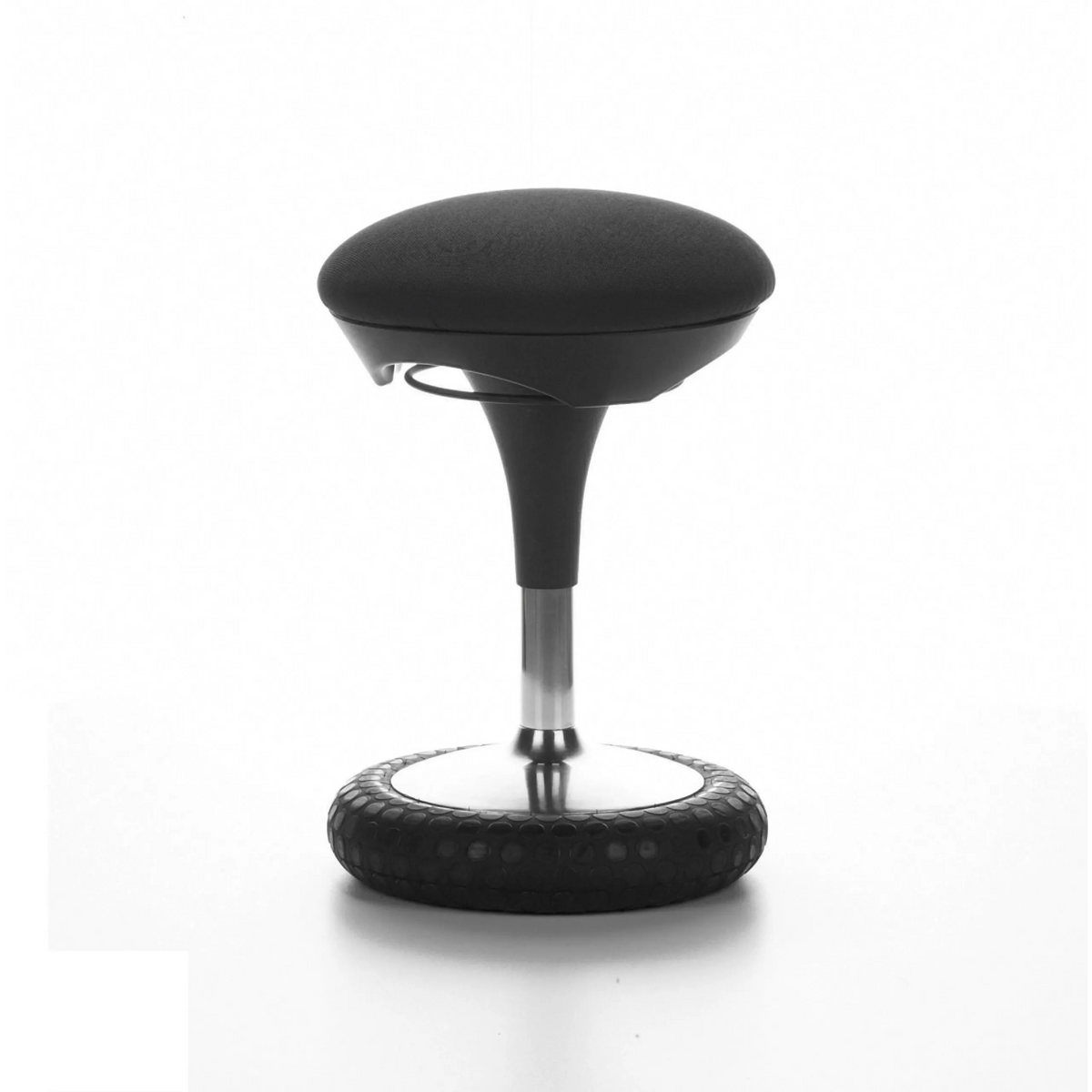 Asiento de pie SITNESS 20 negro con asiento acolchado y base redonda de Topstar – vista de 360° (vista lateral 80°)