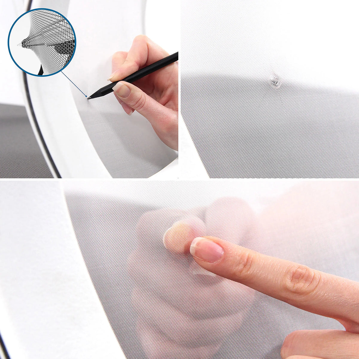 Tejido de malla transpirable del respaldo de la silla de oficina profesional ASPEN WHITE PRO en gris y blanco de hjh OFFICE