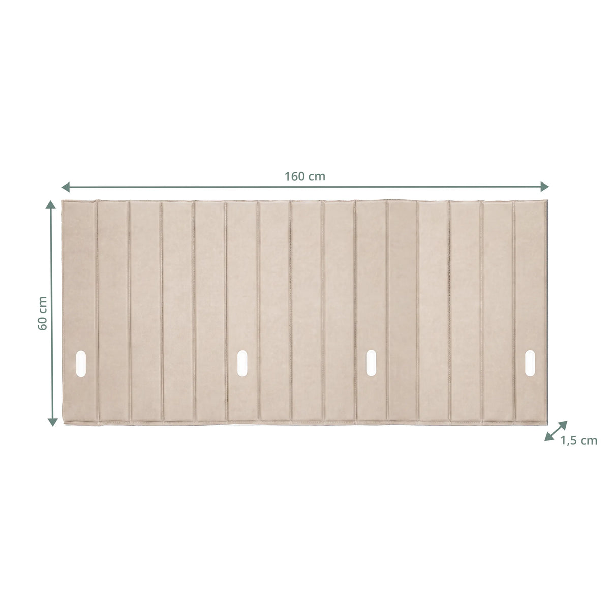 Dibujo técnico del separador de mesa FLEXMIUT ROLL de 160 × 60 cm de hjh OFFICE