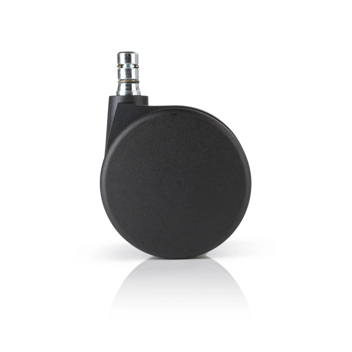 Ruedas para sillas 5x ROLO No-Noise 11mm/75mm negras para moquetas con perno metálico de hjh OFFICE – vista de 360° (vista trasera 180°)