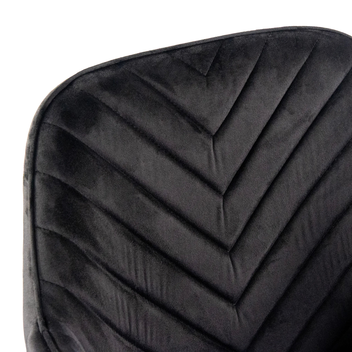Tapizado de terciopelo negro con costura en espiga de la Silla de comedor CHARVELLE de hjh LIVING