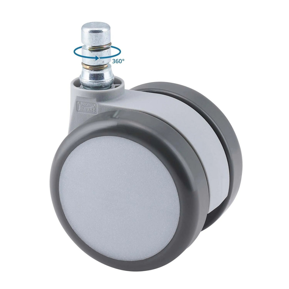 Ruedas para sillas 5x ROLO MOVE 60 11mm/60mm giratorias de 360 grados en blanco y gris para suelos duros de hjh OFFICE