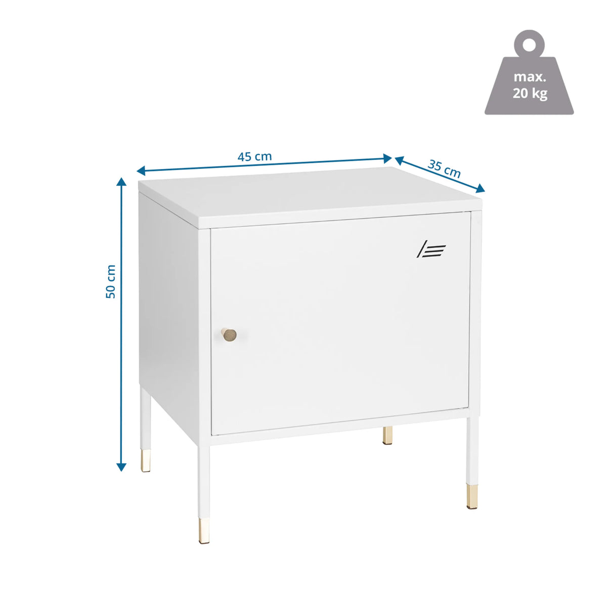 Dibujo dimensional del armario de oficina UMEO de 45 × 35 cm y una capacidad de carga de 20 kg de hjh OFFICE