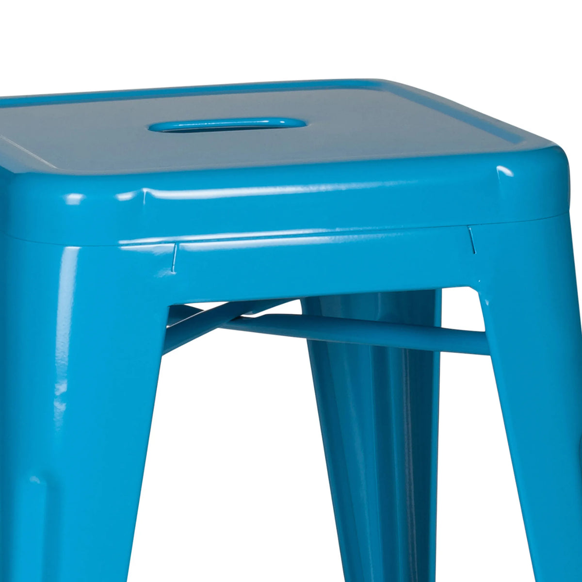 Asiento y estructura superior del taburete de comedor VANTAGGIO en azul claro de hjh OFFICE
