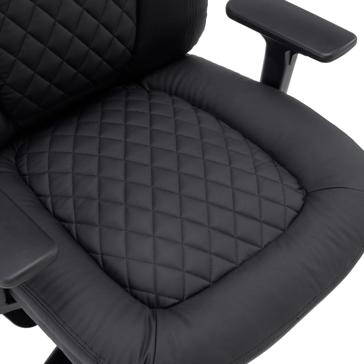 Acolchado con costuras del asiento de la silla giratoria XXL Pullmann Gen2 en cuero sintético negro de hjh OFFICE