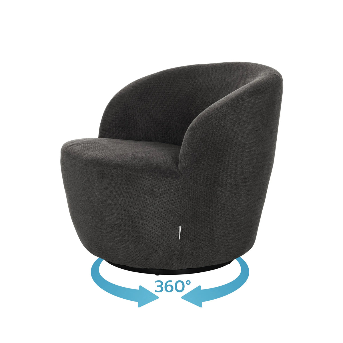 Función giratoria de 360 grados del Sillón de diseño gris BRAMWICH de hjh LIVING