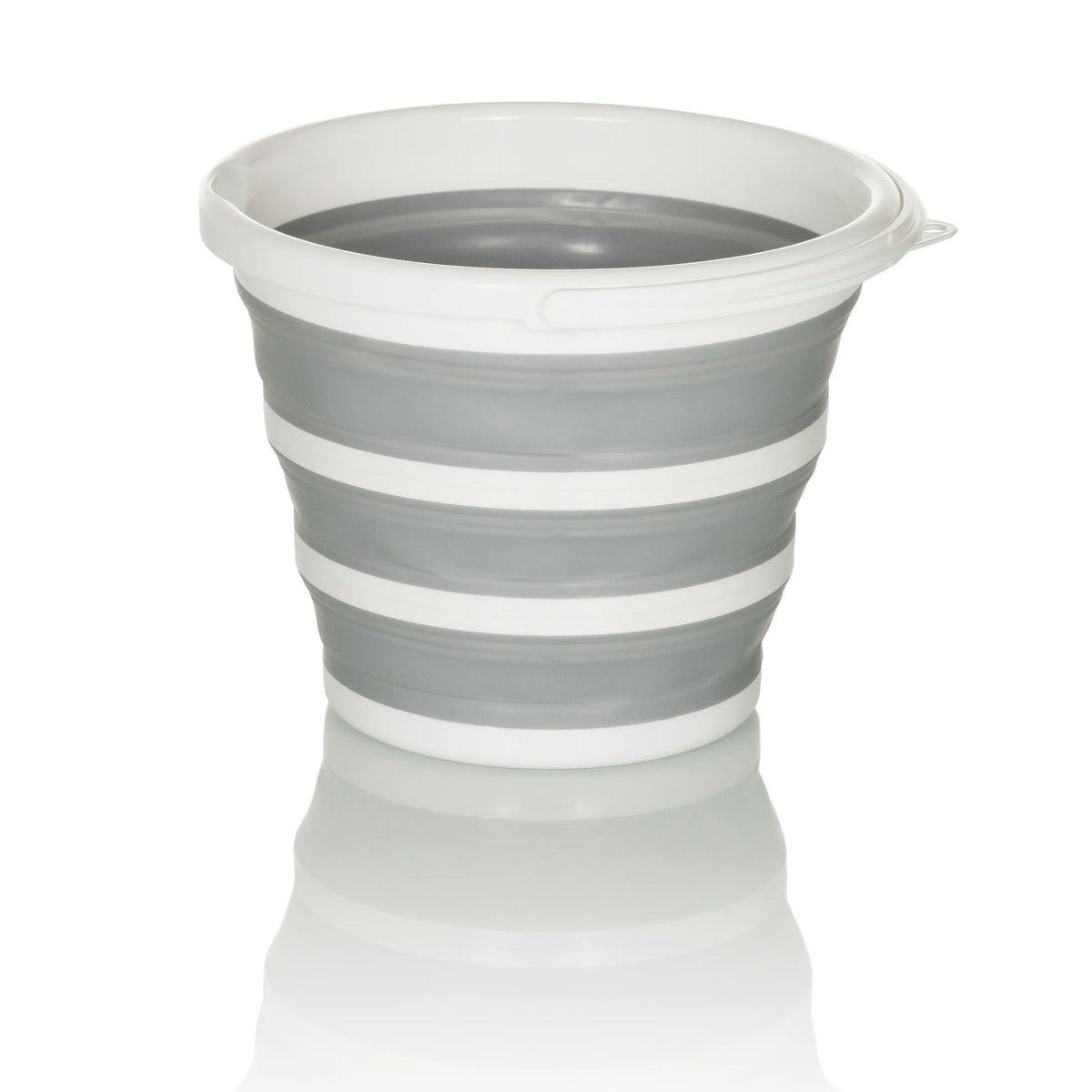 Contenedor plegable CLEAN SILR en gris y blanco con estructura plegable y borde blanco de hjh OFFICE – vista de 360° (vista lateral 270°)