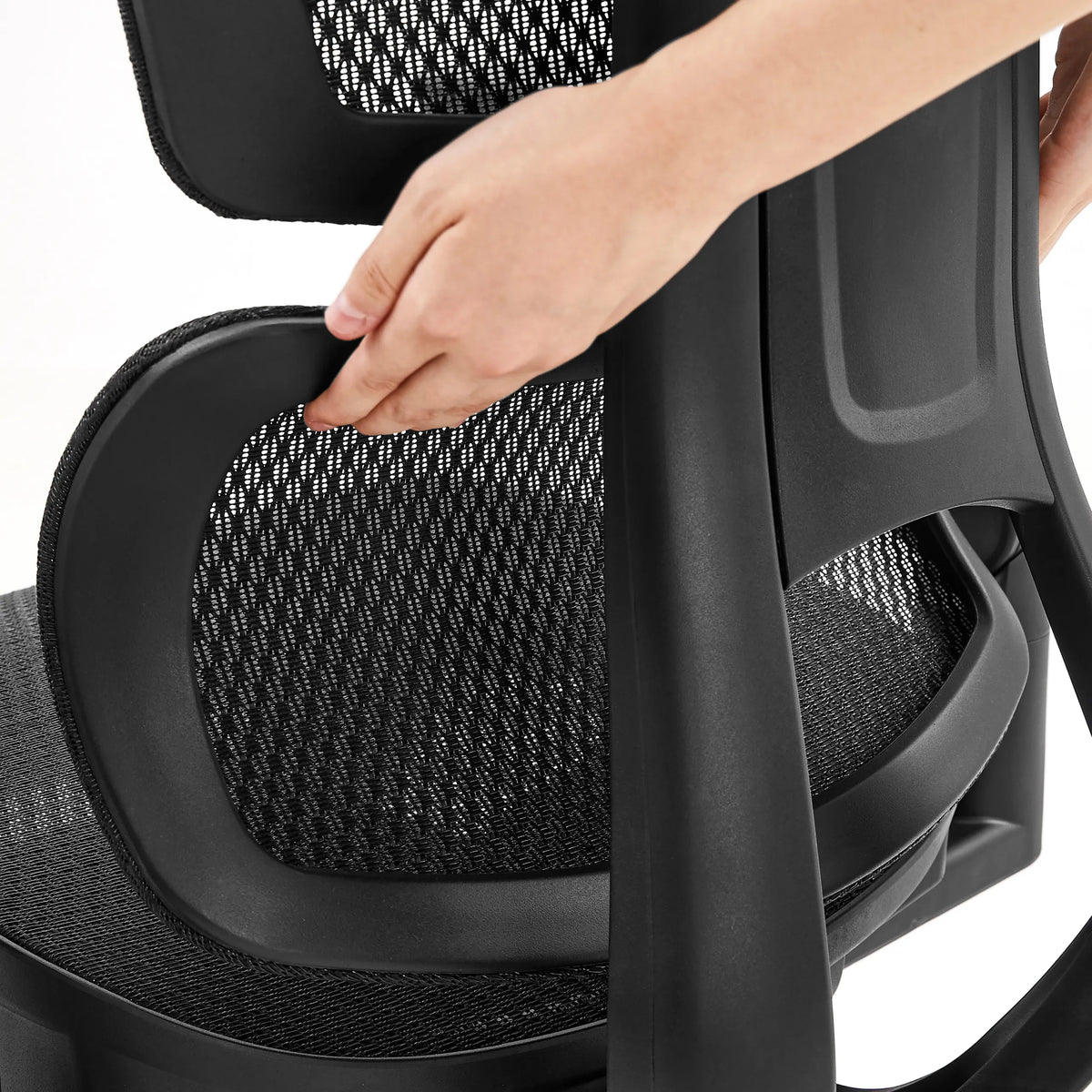 Tapizado de malla transpirable del respaldo de la silla de oficina profesional Ergo U2 Pro3 en negro de hjh OFFICE