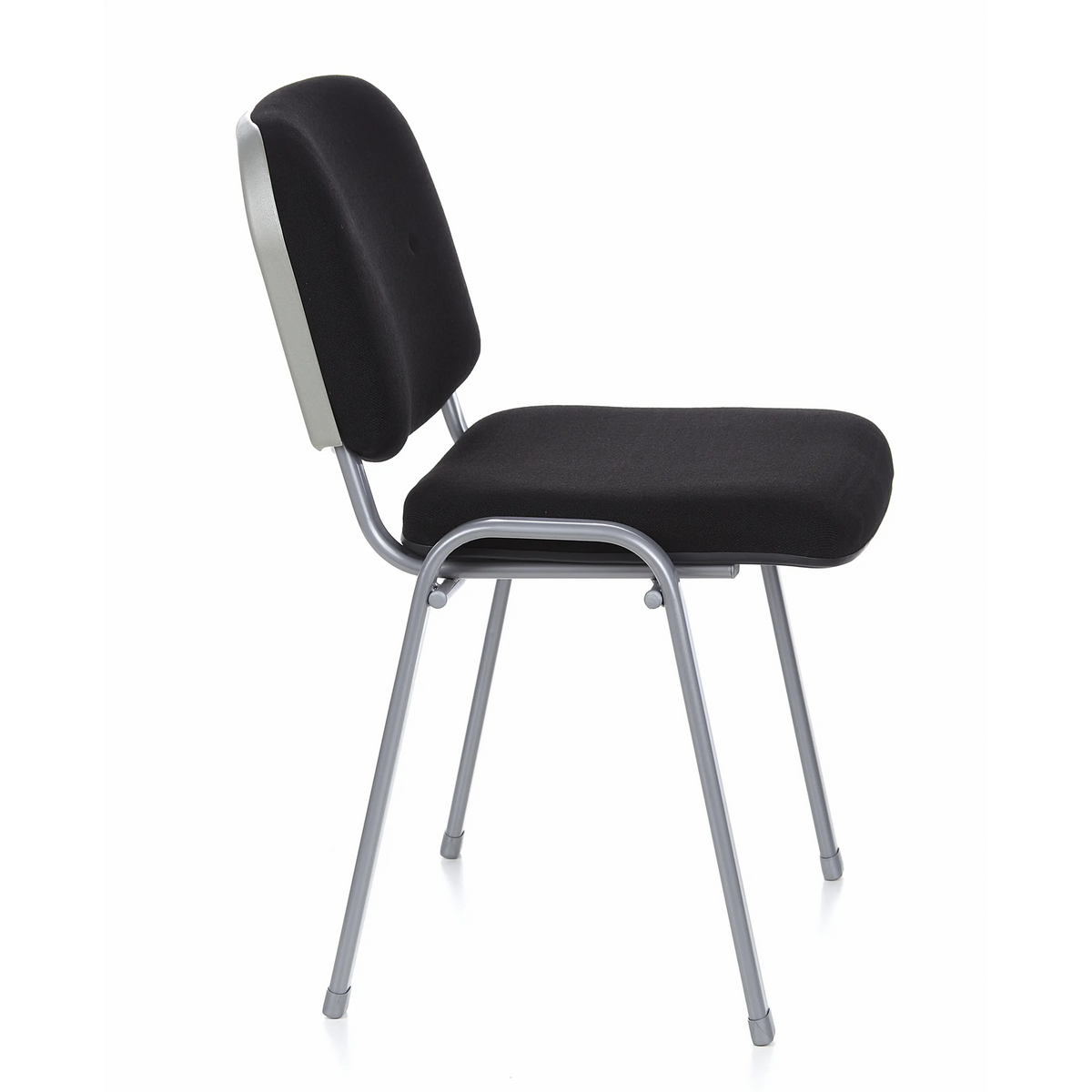 Silla de cuatro patas XT 600 S negra con estructura plateada de hjh OFFICE – vista de 360° (vista lateral 80°)