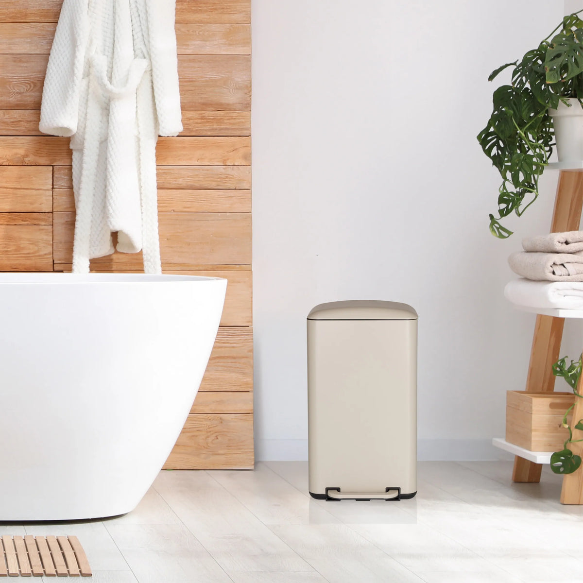 Papelera CLEAN BEVA beige con capacidad de 30 litros de hjh OFFICE