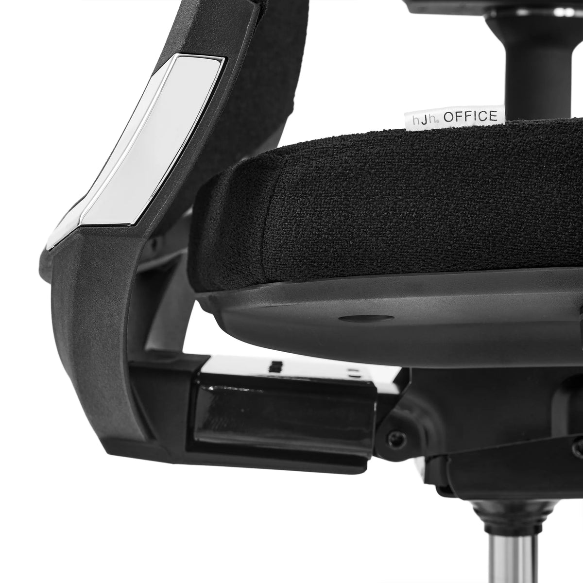 Asiento con funda de tela negra y estructura de la Silla de oficina profesional PORTO MAX HIGH I de hjh OFFICE