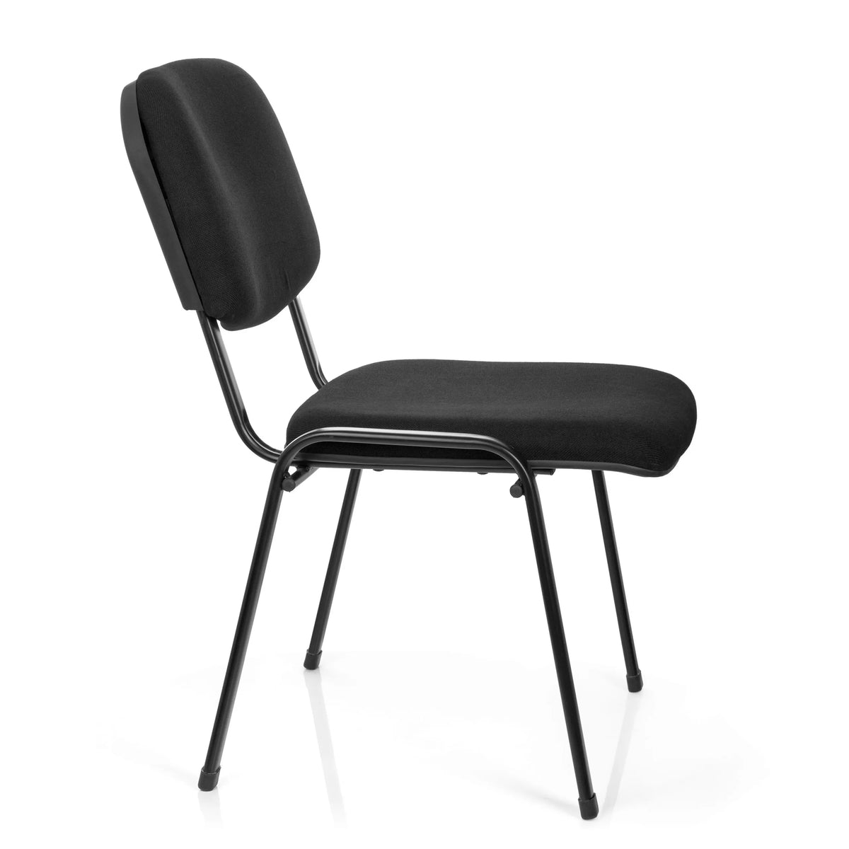 Silla de cuatro patas negra XT 600 XL con tapizado en el asiento y el respaldo de hjh OFFICE – vista de 360° (vista lateral 80°)