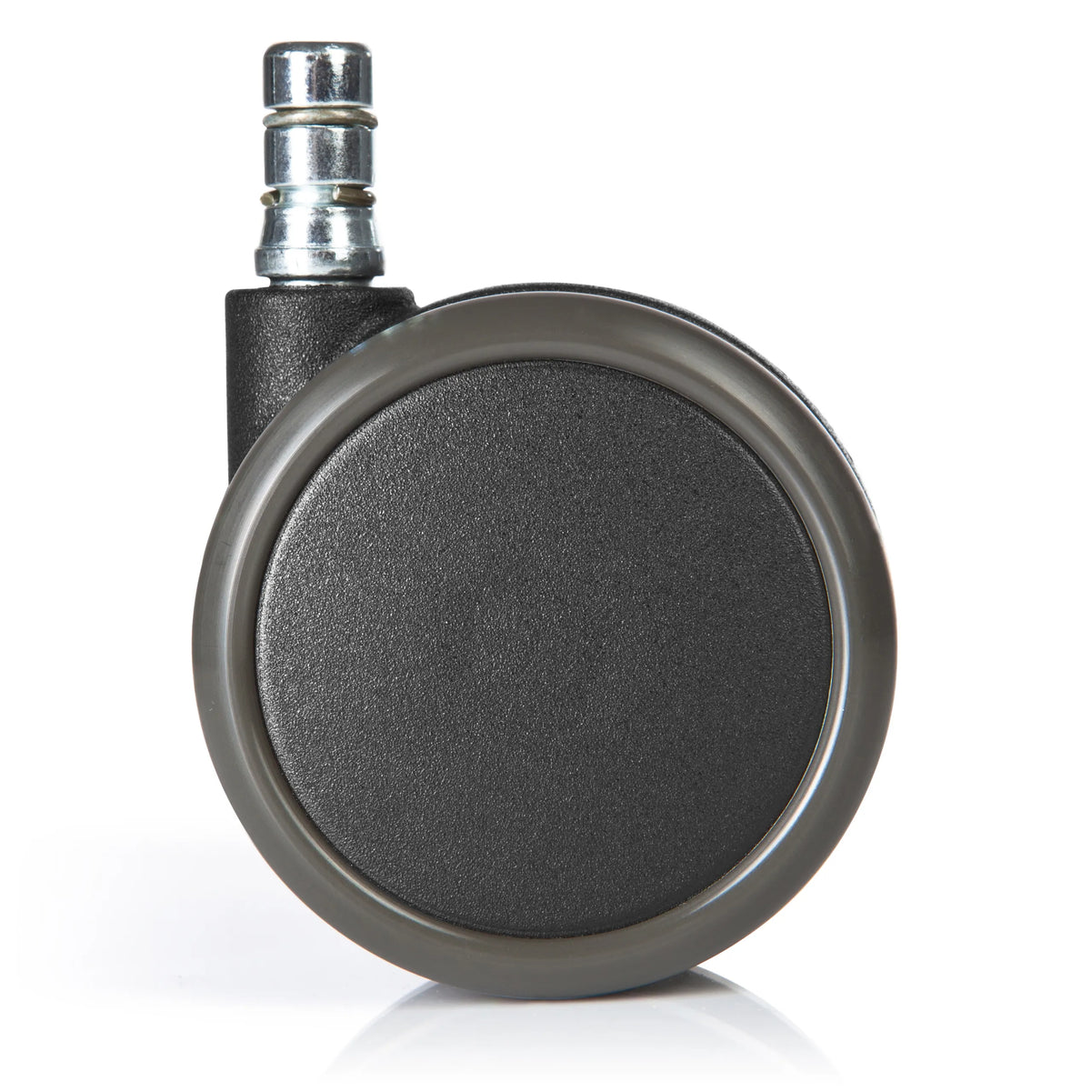 Ruedas para sillas 5x ROLO No-Noise 11mm/65mm negras para suelos duros con pin de metal plateado de hjh OFFICE – vista de 360° (vista trasera 180°)