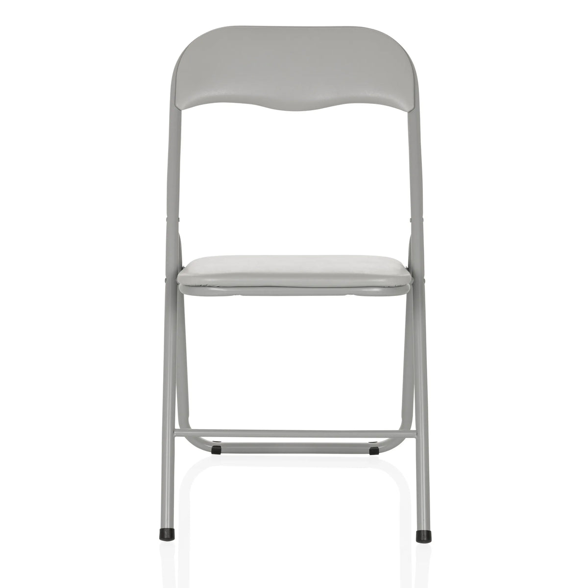 Silla plegable TUDELA BASIC gris con asiento y respaldo acolchados de hjh OFFICE – vista de 360° (vista frontal 0°)
