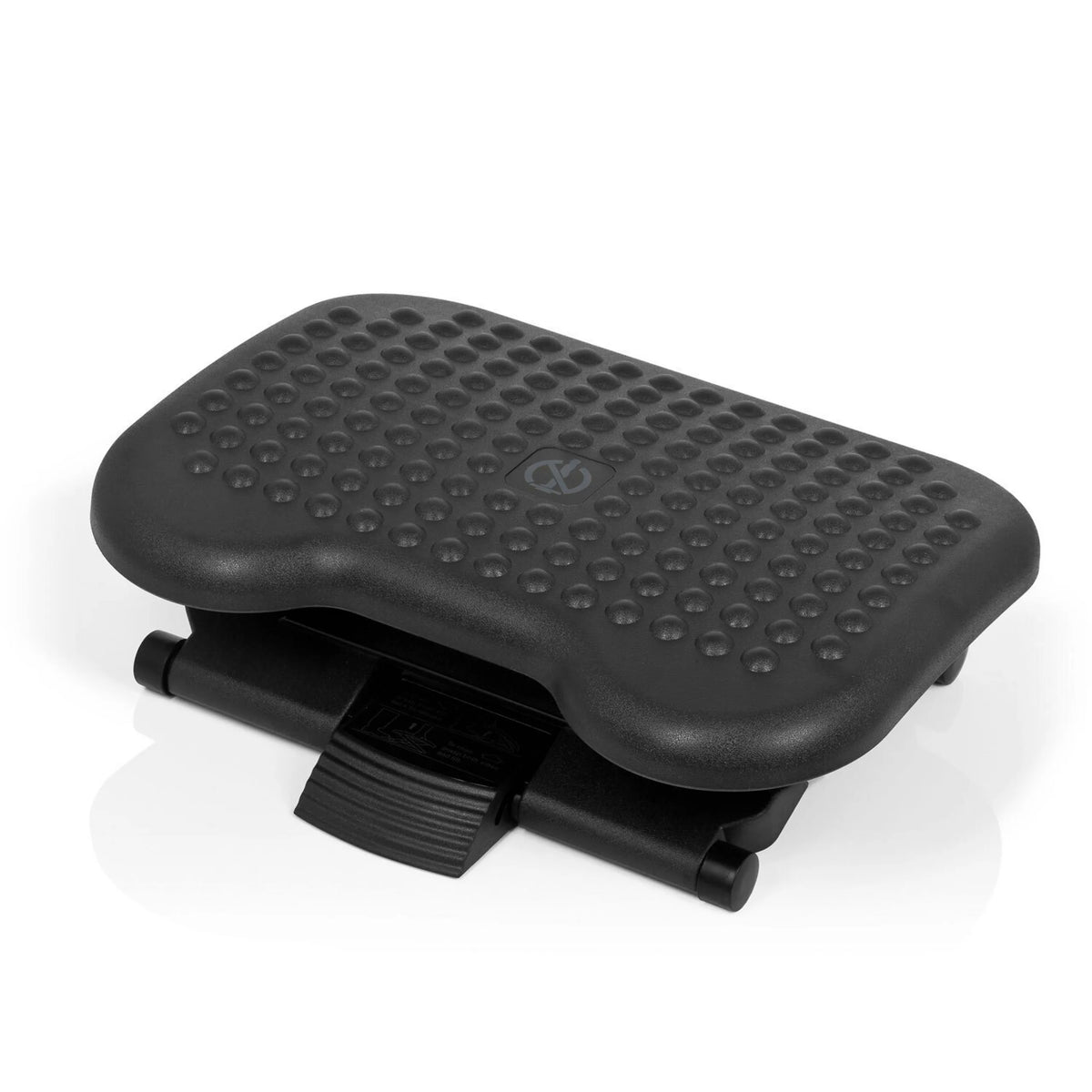 Reposapiés PIEDINO DOT color antracita con estructura de nodos e inclinación ajustable de hjh OFFICE – vista de 360° (vista lateral 110°)