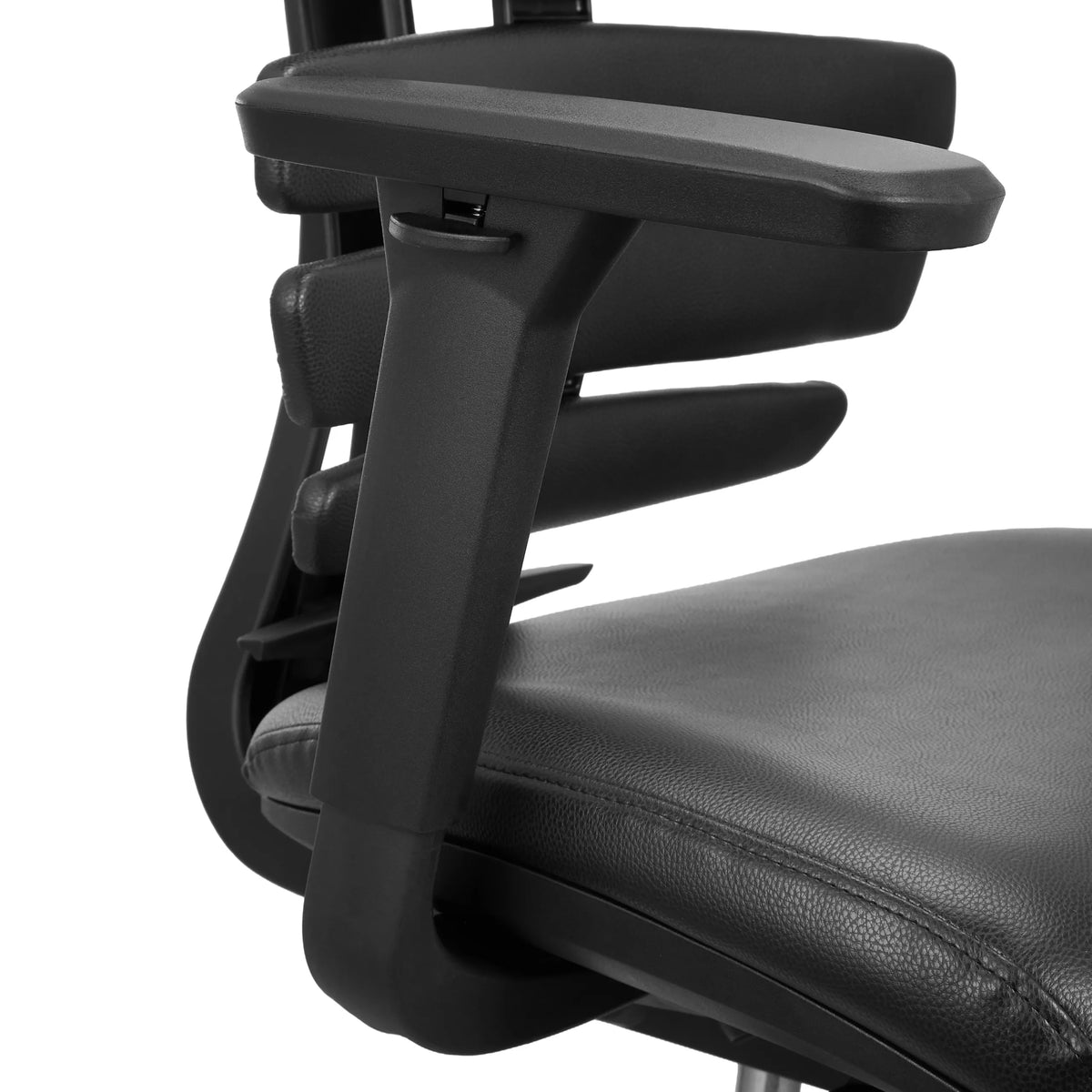 Reposabrazos de plástico negro de la silla de mostrador ERGO LINE II WORK con funda de cuero sintético de hjh OFFICE