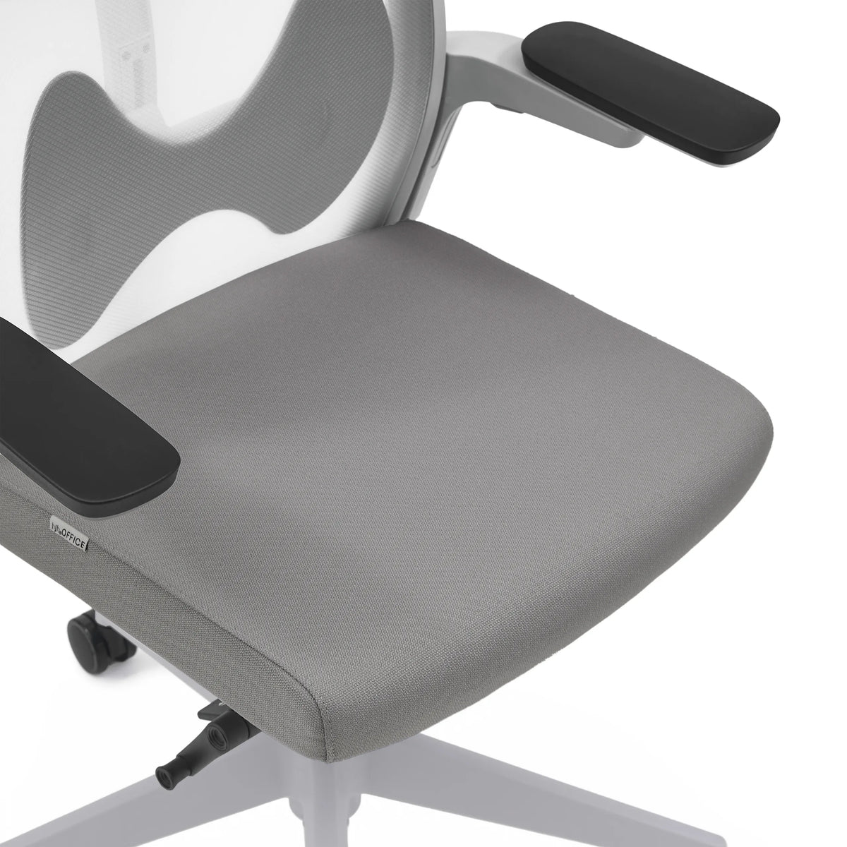 Asiento y reposabrazos grises de la silla de oficina profesional ARCEO W de hjh OFFICE