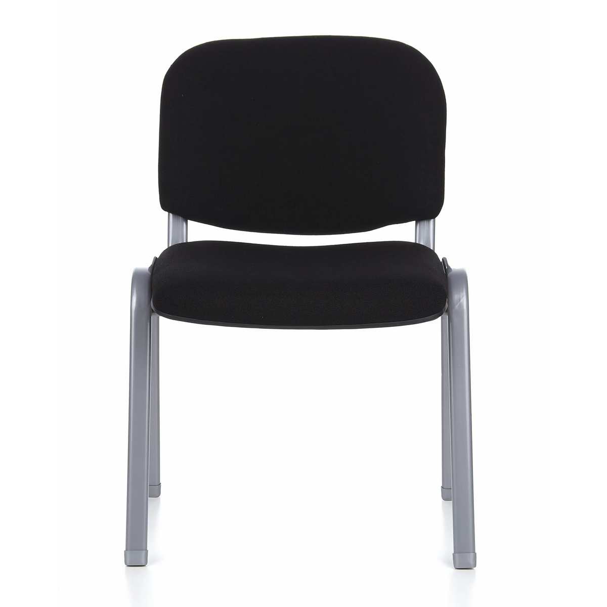 Silla de cuatro patas XT 600 S negra con estructura plateada de hjh OFFICE – vista de 360° (vista frontal 0°)
