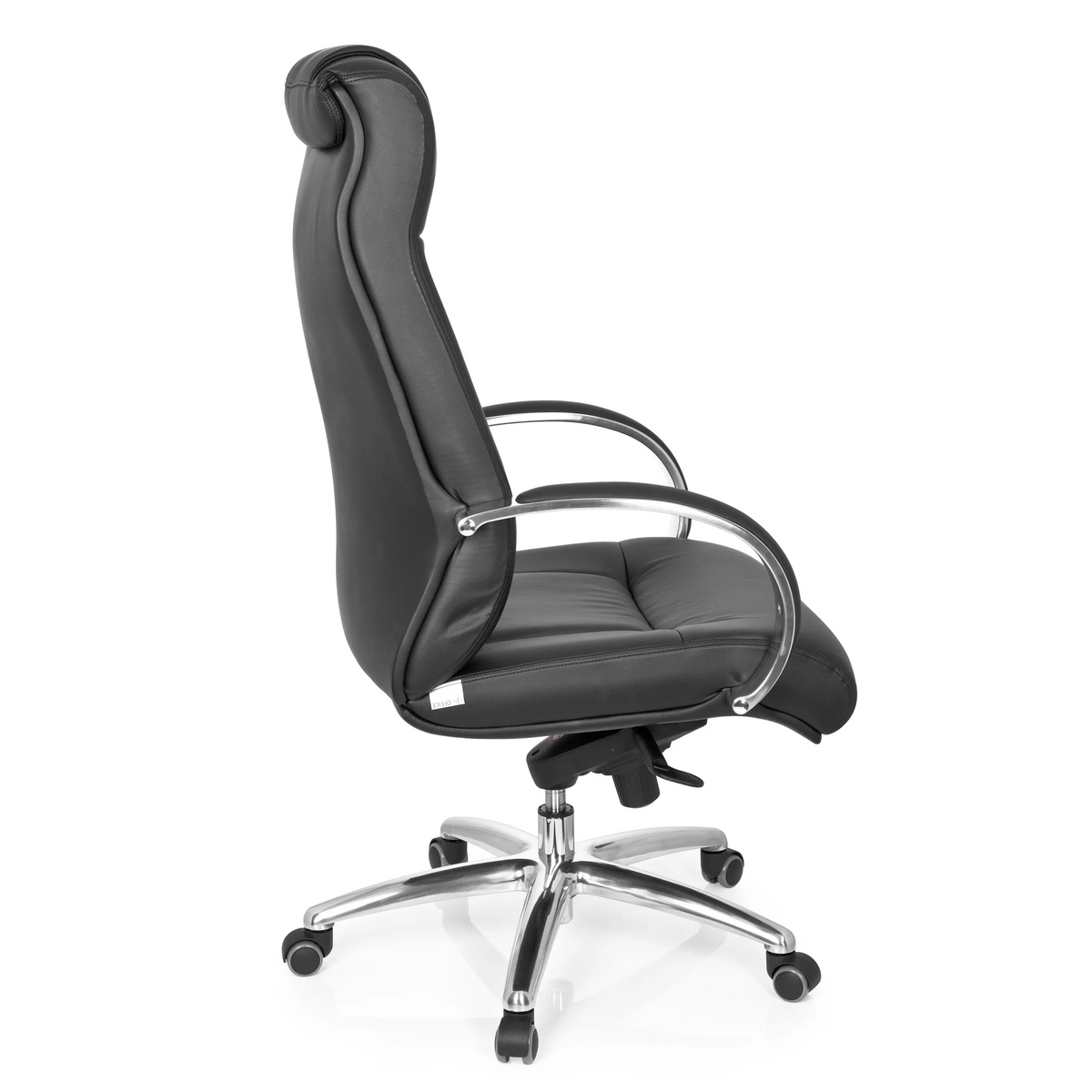 Silla giratoria XXL G 600 negra con reposabrazos y base de cinco ruedas de hjh OFFICE – vista de 360° (vista lateral 100°)