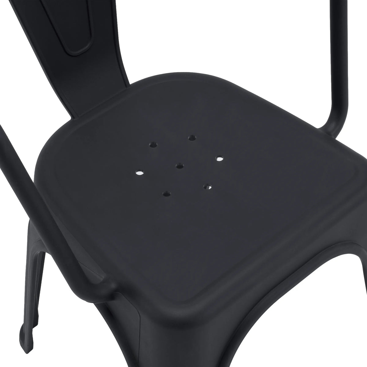 Asiento perforado de la silla de comedor Vantaggio Poly en negro de hjh OFFICE