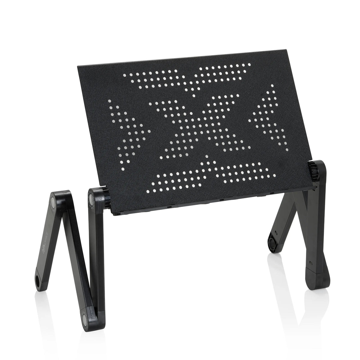 Ensayo de escritorio VM-SA II en negro con placa perforada y estructura plegable de hjh OFFICE