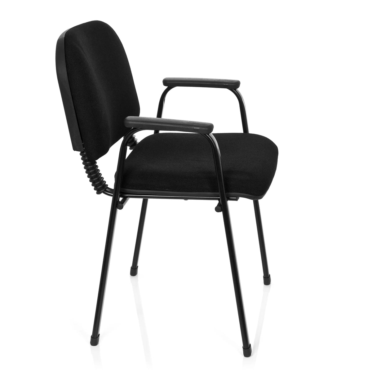 Silla de cuatro patas XT 650 negra con reposabrazos y asiento acolchado de hjh OFFICE – vista de 360° (vista lateral 80°)