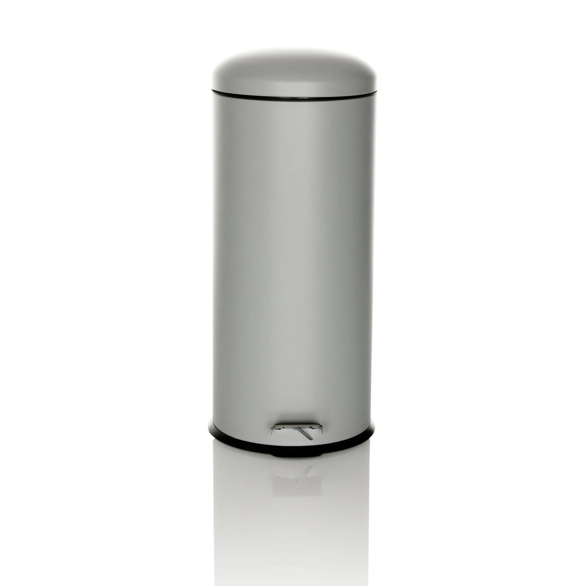 Papelera CLEAN VIII gris con tapa y pedal de hjh OFFICE – vista de 360° (vista frontal 0°)