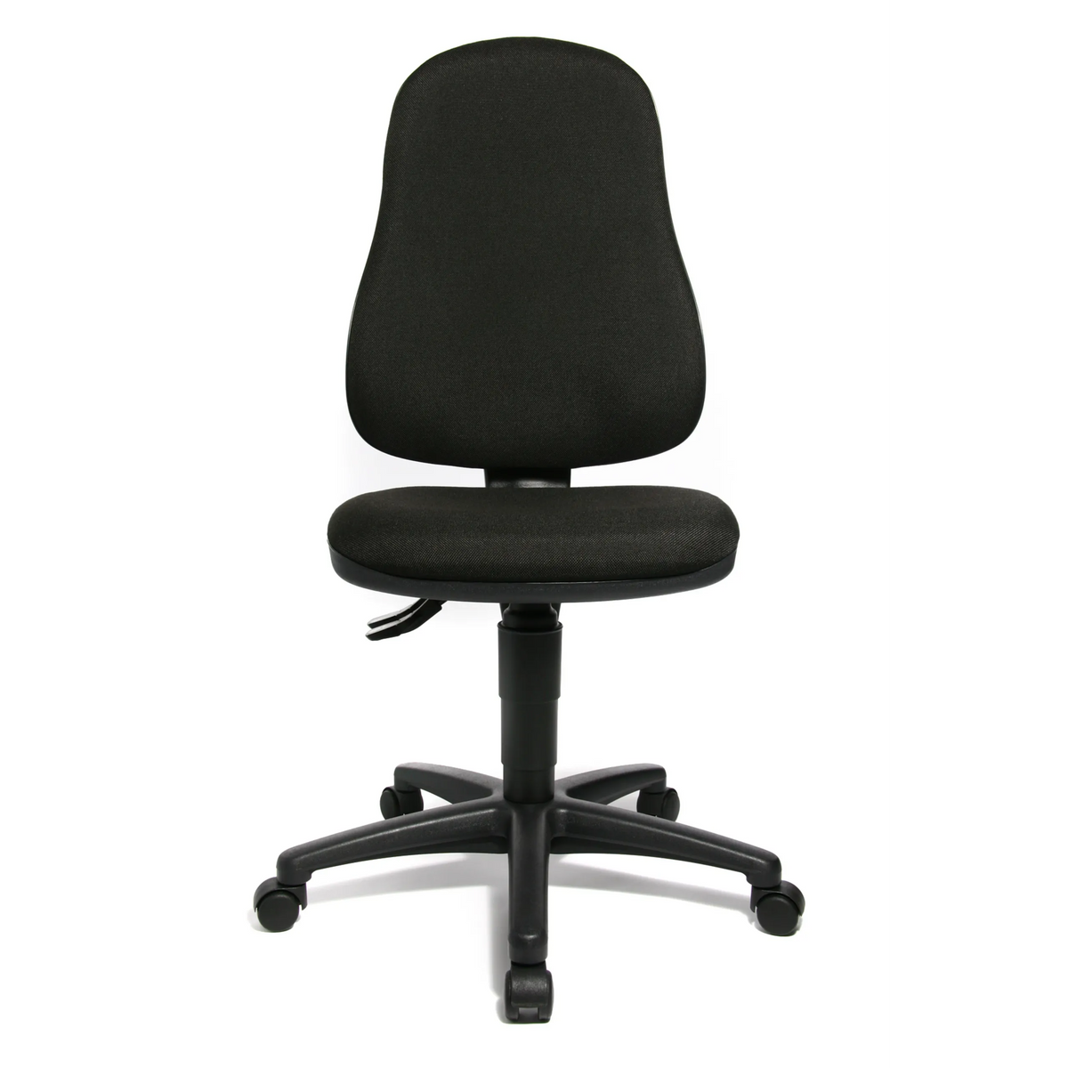 Silla Home Office POINT 60 negra con tapizado de tela y cinco ruedas de Topstar