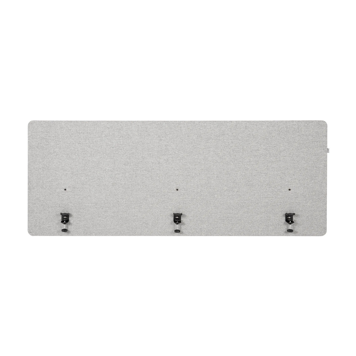 Separador de mesa FLEXMIUT D 160 en gris claro jaspeado con tres clips de fijación de hjh OFFICE