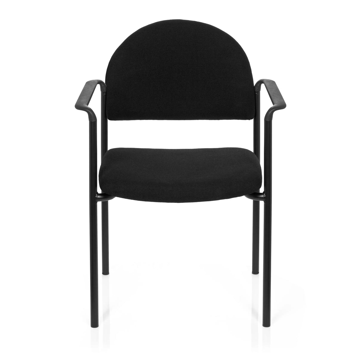 Silla de cuatro patas XT 700 negra con reposabrazos y asiento acolchado de hjh OFFICE – vista de 360° (vista frontal 0°)