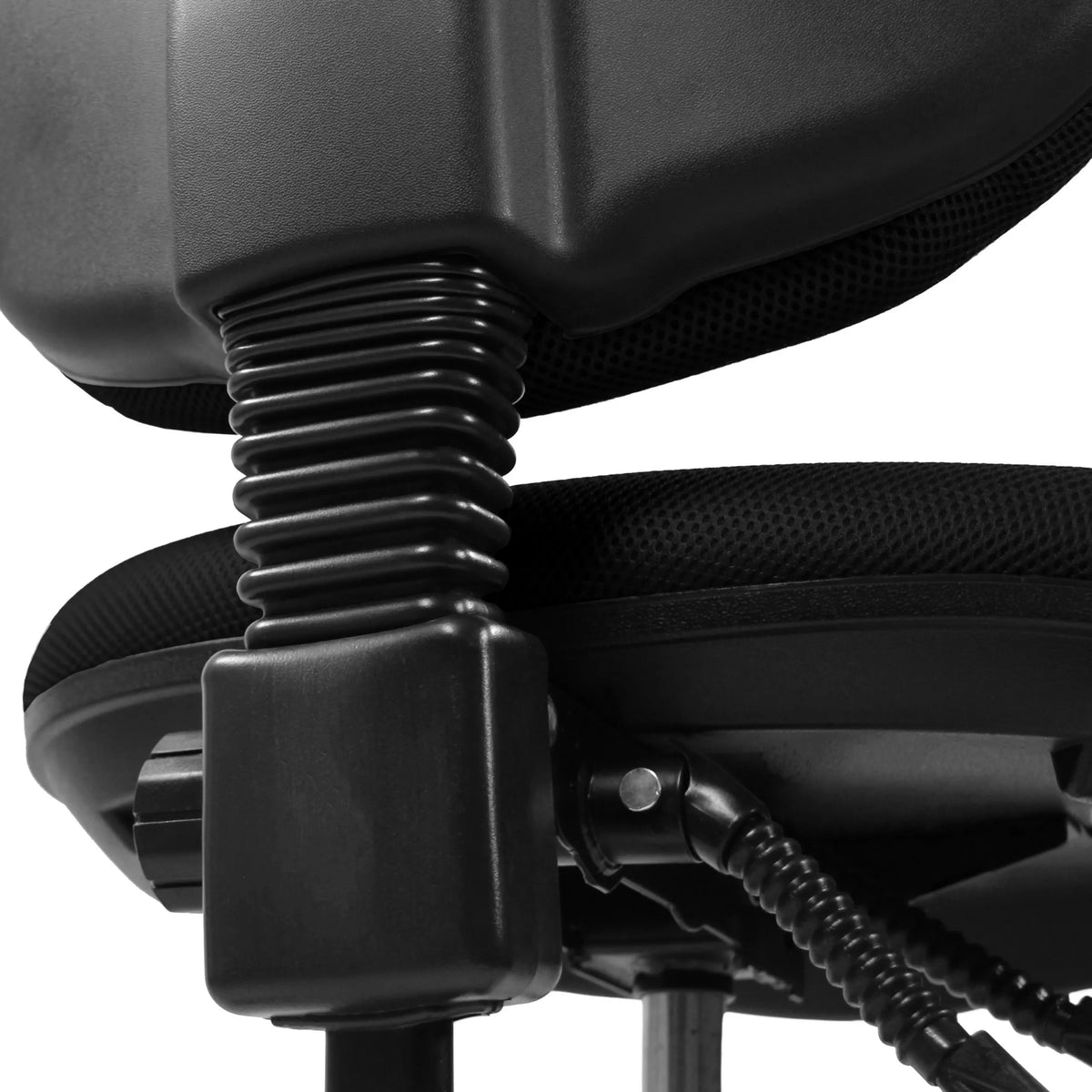 Conexión plegada entre el respaldo y el asiento de la Silla Home Office CITY 25 en color negro de hjh OFFICE