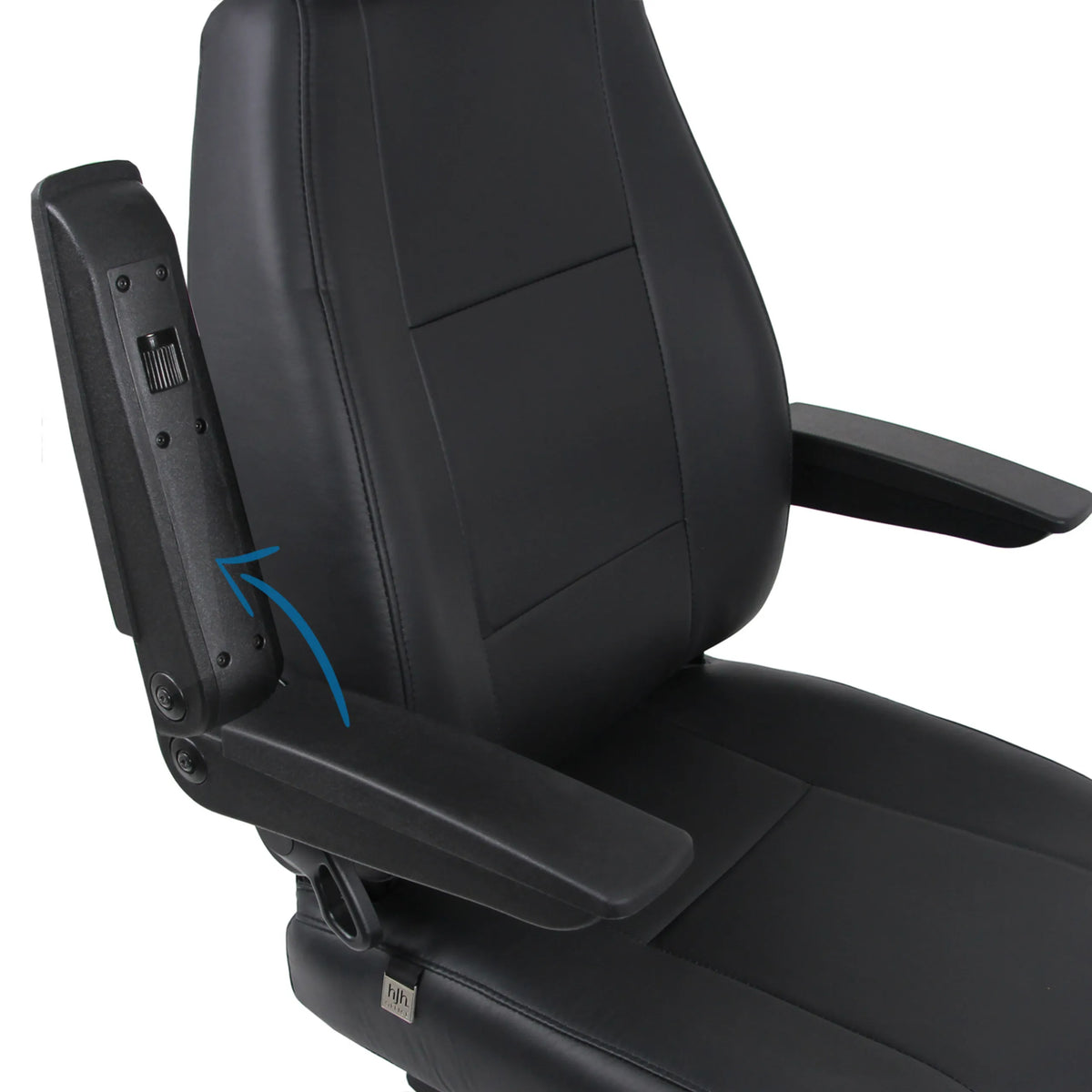 Reposabrazos abatible de la Silla giratoria XXL 24 HOURS de cuero negro de hjh OFFICE